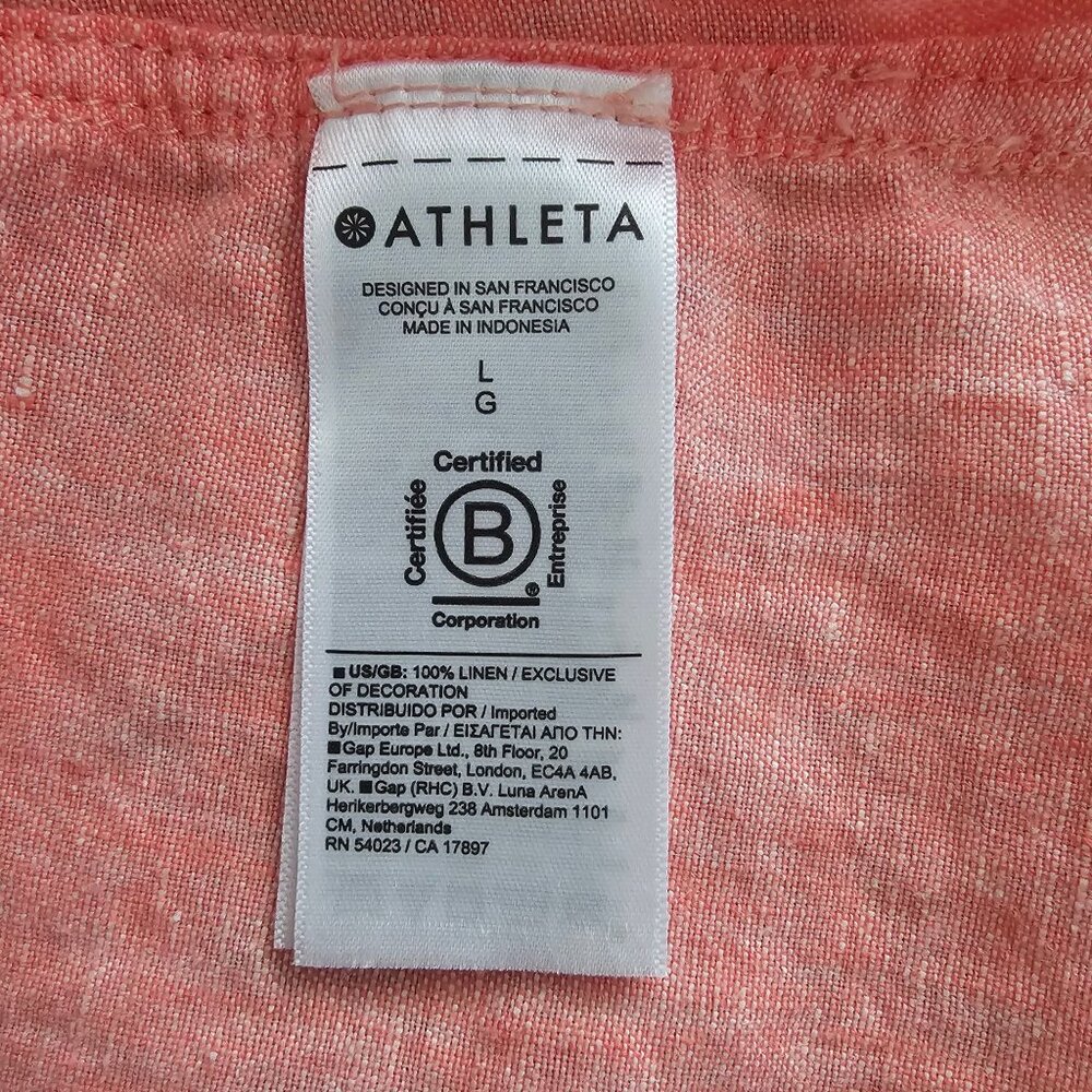 Athleta Sunset Glow Voyager Retreat Linen Tank Top Sz Large & Jogger Pants Sz 12 - Picture 9 of 16